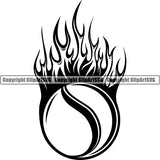 Sports Game Tennis Fire ClipArt SVG