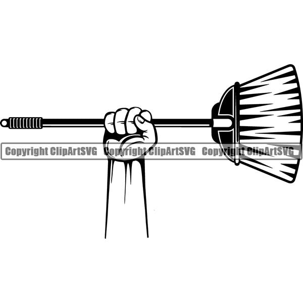 Maid Cleaning Service Housekeeping Housekeeper Broom ClipArt SVG