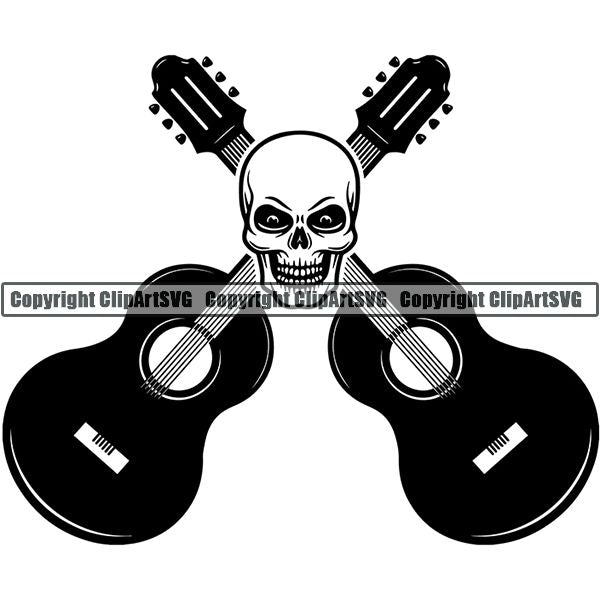 Music Musical Instrument Instrument Guitar Logo 2 ClipArt SVG