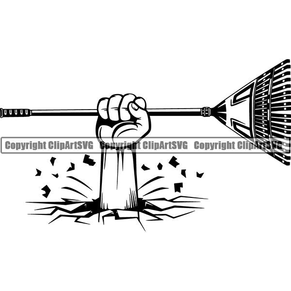 Hobby Gardening Rake ClipArt SVG