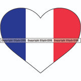 Country Flag Heart France ClipArt SVG