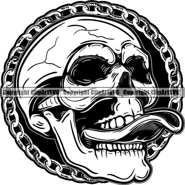 Skull Skeleton Tattoo Tat ClipArt SVG