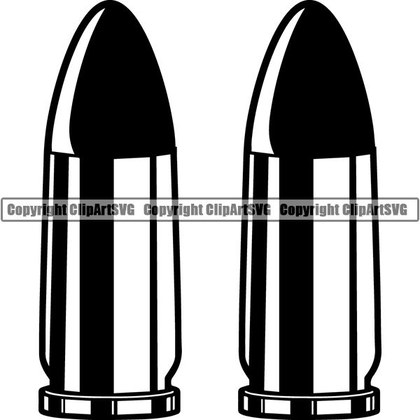 Military Weapon Gun Bullets ClipArt SVG