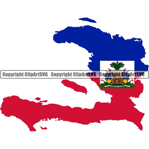 Country Flag Map Haiti ClipArt SVG