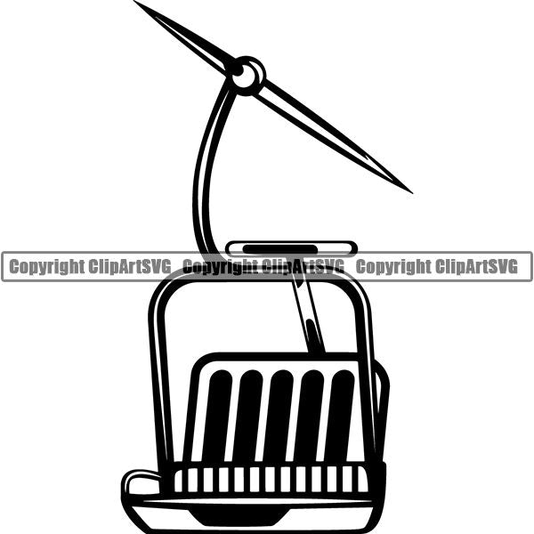 Sports Skiing Ski Snowboarding Snowboard Ski Lift ClipArt SVG