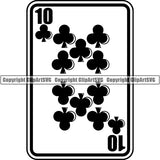 Game Poker Card Club Ten ClipArt SVG