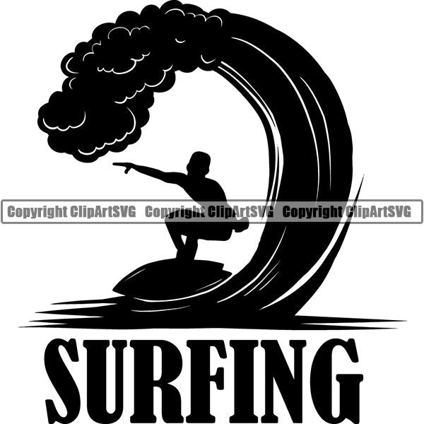 Sports Surfing Surf Logo ClipArt SVG