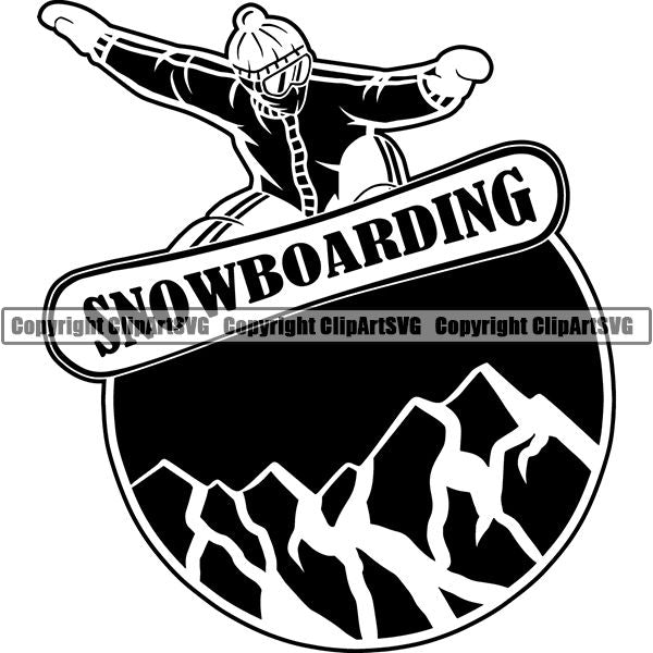 Sports Snowboarding Snowboard Skiing Ski Logo ClipArt SVG