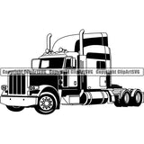 Truck Driver Trucking Trucker Driving Transportation Semi Tractor Trailer Logo ClipArt SVG