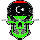 Country Flag Skull Libya ClipArt SVG
