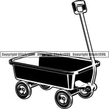 People Family Child Children Kid Toy Pull Wagon ClipArt SVG