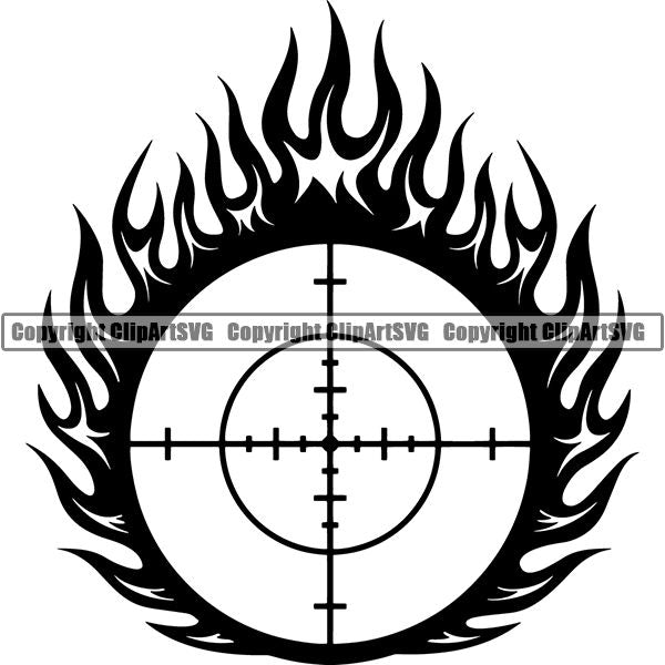 Sports Game Hunting Fishing Hunt Fish Fire ClipArt SVG