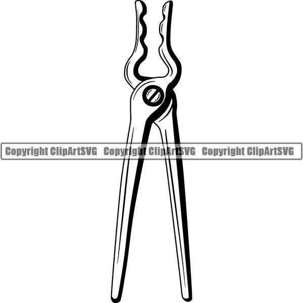 Welding Weld Welder Forge Metal Blacksmith Pliers ClipArt SVG