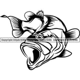 Sports Game Fishing Hunting Fish Hunt Bass ClipArt SVG