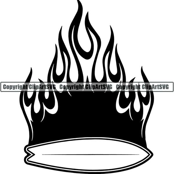 Sports Surfing Surf Fire ClipArt SVG