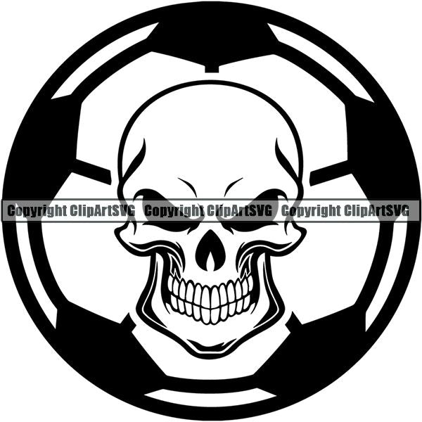 Sports Soccer Skull ClipArt SVG