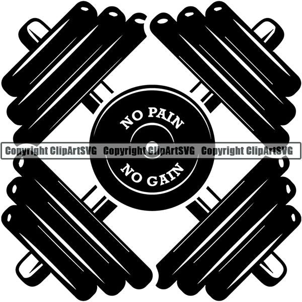 Gym Sports Bodybuilding Fitness Muscle Logo ClipArt SVG