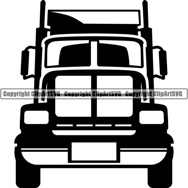 Truck Driver Trucking Trucker Driving Transportation Semi Tractor Trailer Logo ClipArt SVG