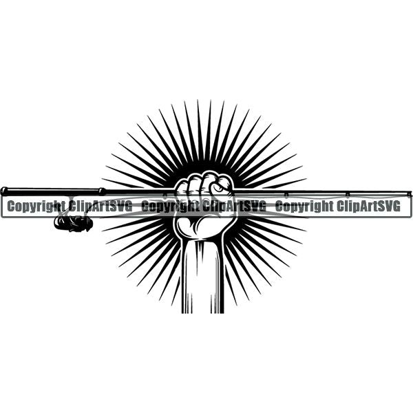 Sports Game Hunting Fishing Hunt Fish Hand Sunburst ClipArt SVG