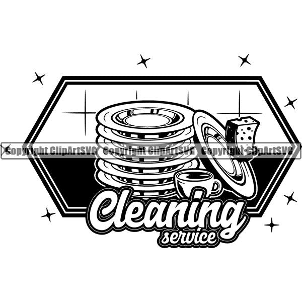 Maid Cleaning Service Housekeeping Housekeeper Logo ClipArt SVG