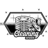 Maid Cleaning Service Housekeeping Housekeeper Logo ClipArt SVG