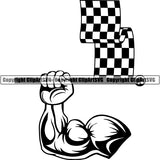 Sports Car Racing Checkered Flag ClipArt SVG