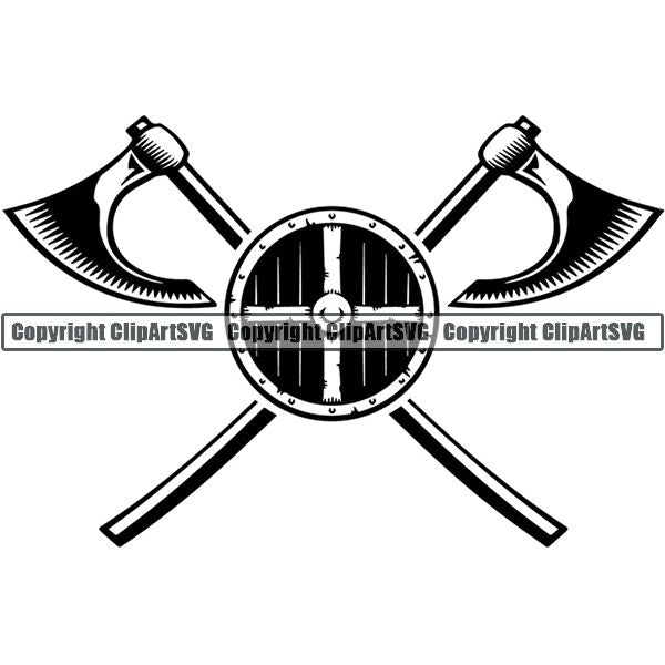 Viking Warrior Logo ClipArt SVG
