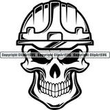 Construction Building Repair Service Skull Helmet ClipArt SVG