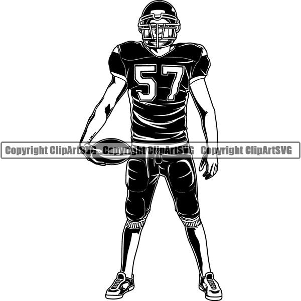 Sports Game Football Player ClipArt SVG