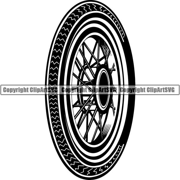Motorcycle Bike Chopper Tire ClipArt SVG