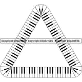 Music Design Element Frame Border Piano Keys Out Triangle ClipArt SVG