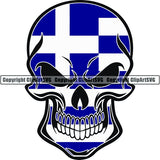 Country Flag Skull Greece ClipArt SVG