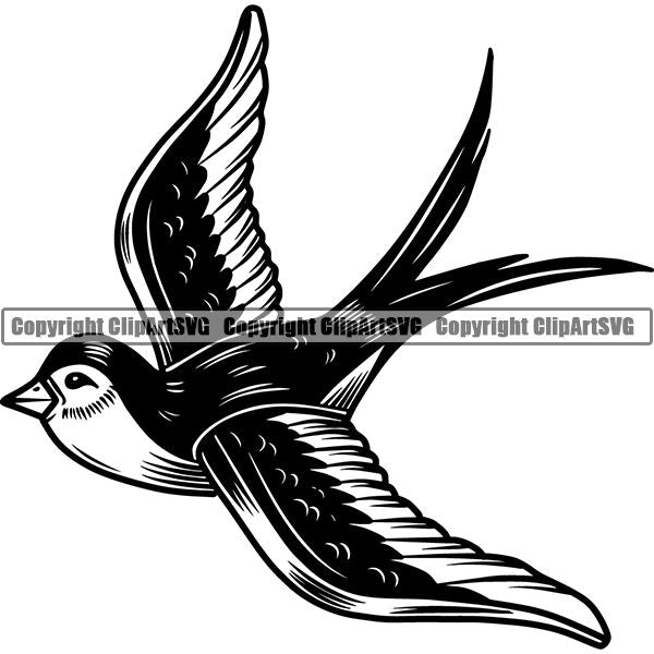 Tattoo Artist Swallow ClipArt SVG