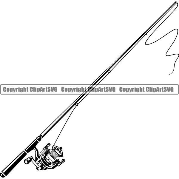 Sports Game Fishing Hunting Fish Hunt Rod ClipArt SVG