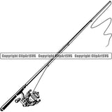 Sports Game Fishing Hunting Fish Hunt Rod ClipArt SVG