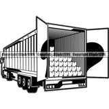 Truck Driver Trucking Trucker Driving Transportation Semi Tractor Trailer ClipArt SVG