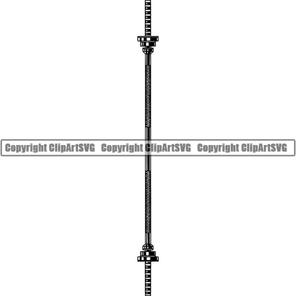 Gym Sports Bodybuilding Fitness Muscle Weight Bar ClipArt SVG