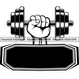 Gym Sports Bodybuilding Fitness Muscle Logo ClipArt SVG