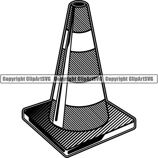Construction Building Repair Service Barricade Cone ClipArt SVG