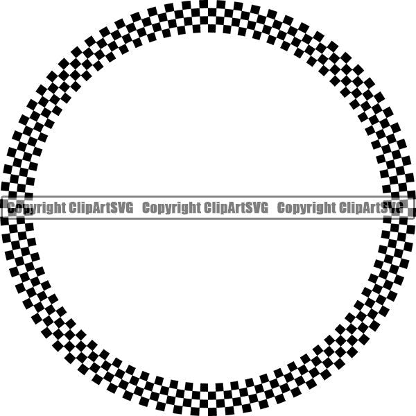 Sports Car Motorcycle Run Running Bike Race Racing Racer Race Design Element Frame Border Checkerboard Checkered Checkered Checker Straight Circle ClipArt SVG