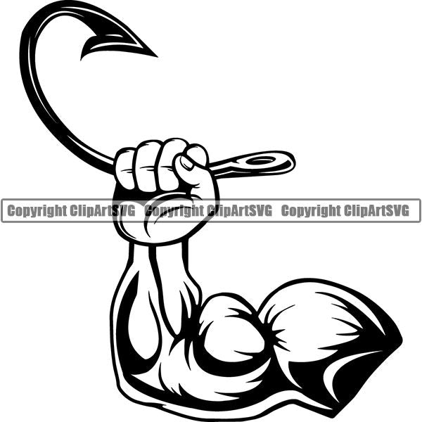 Sports Game Fishing Hunting Fish Hunt Hook ClipArt SVG