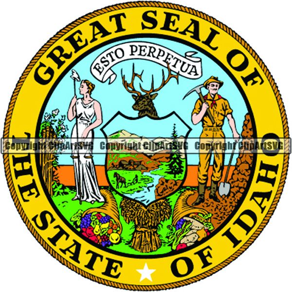 State Flag Seal Idaho ClipArt SVG