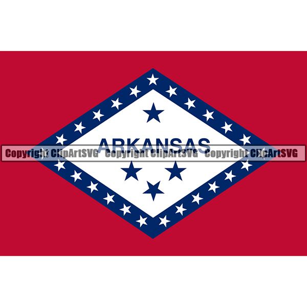 State Flag Square Arkansas ClipArt SVG