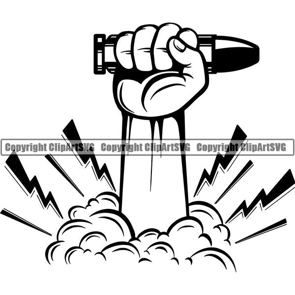 Military Weapon Gun Bullet ClipArt SVG