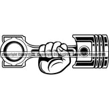 Mechanic Repair Shop Garage Engine Piston ClipArt SVG