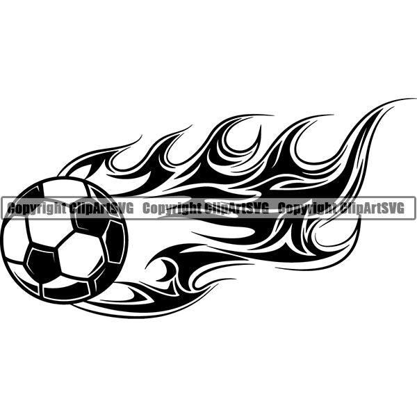 Sports Soccer Fire ClipArt SVG