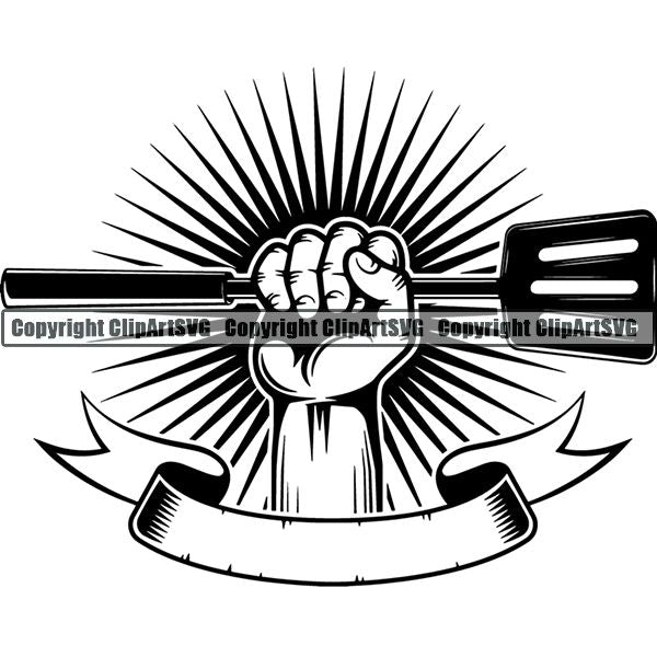 Cooking BBQ Bar-B-Que Barbque Chef Cook Butcher Logo ClipArt SVG