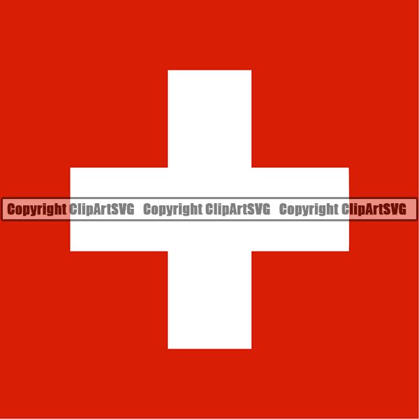 Country Flag Square Switzerland ClipArt SVG