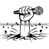 Microphone Mic Audio Music Record Broadcast Podcast Webinar Equipment Logo ClipArt SVG