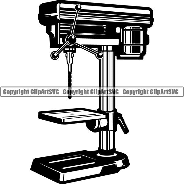 Mechanic Repair Shop Garage Drill Press ClipArt SVG